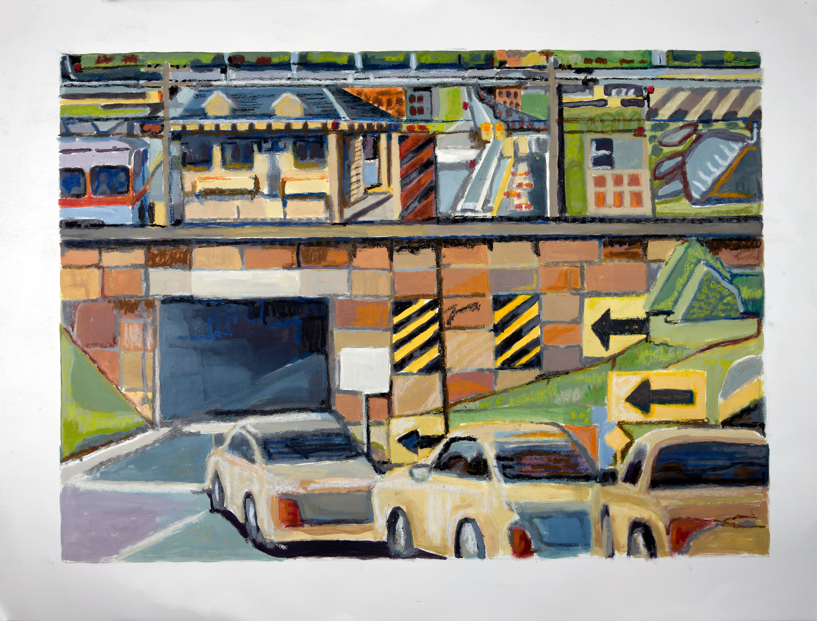 Susquehanna Road — Oil pastel study